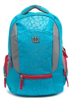 Mochila Deportiva Wilson Morral Casual Patrón Lineal Bolso Color Celeste