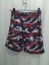 Short De Baño Estampado/flores/azul Y Rojo/small 