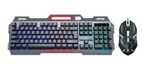 Teclado Metalico Combo +mouse No Aoas Halion Micronics Gamer