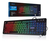 Teclado Gamer Semi Mecânico Led Rgb Abnt2 Usb Pc E Console