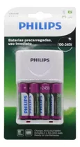 Cargador De Pilas Philips + 4 Pilas Recargables, Nuevo!!!