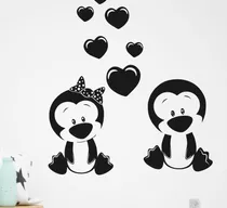 Vinilos Decorativos Infantiles Pinguinos Bebes Mediano Amor