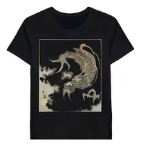 Remera Japanese Aesthetic Dragon Vintage Japan Woodart P1653