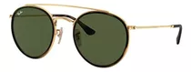 Ray-ban Round Double Bridge Rb3647n - Green - Cristal - Clásica - Polished Gold - Metal - Polished Gold - Metal - Standard