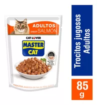 Alimento Húmedo Gato Master Cat Trocitos Jugosos Salmón 85 G