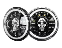 X2 Foco Led Jeep Ojo De Angel 7 Pulgadas Calavera Esqueleto