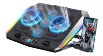 Base Cooler 6 Ventiladores Enfriador Notebook Lcd Luz Rgb