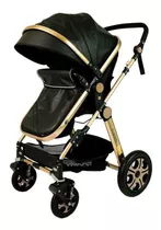 Carrinho De Bebê De Paseio Club Baby Golden Preto Com Chassi De Cor Dourado