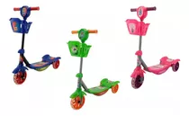 Patinete Infantil 3 Rodas Som Luz Com Cesta Menino Menina Cor Verde