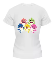 Playera Personaje Baby Shark Todos Familia Tiburon