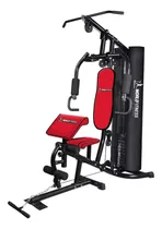 Multigimnasio 75kg C/estruct. P/lingotera World Fitness 7116 Estructura Negro Tapizado Rojo