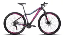 Bicicleta Feminina Alfameq Pandora Aro 29 Câmbio Shimano 21v Cor Preto/rosa/azul Tamanho Do Quadro 15