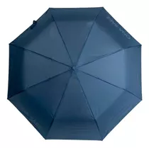 Paraguas Antivientos Botón Automático Impermeable Reforzado Color Azul 330001 Diseño De La Tela Liso