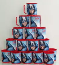 Tazas Plásticas Personalizadas Capitan America Superheroes