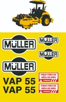 Kit Adesivos Compatível Rolo Compactador Müller Vap 55