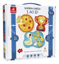 Quebra-cabeça  Infantil 1 Ao 10 Brinquedo Educativo Madeira