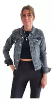 Campera De Jean Mujer Elastizada Blanco Negro Celeste Azul