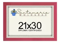 Moldura Porta Diploma Certificado A4 21x30 Rosa Cor Rosa-chiclete Liso