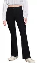 Jean Oxford Clasico Cenitho Mujer Negro Tiro Alto Elastizado