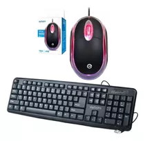 Teclado + Mouse Usb Com Fio Plug Play Abnt Macio Silenciosa