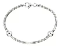 Zable Pulsera Serpiente De Plata 8 Pulgadas