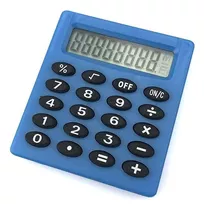 Mini Calculadora Escolar En Azul O Verde Medidas 46x50x8 Mm
