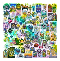 75 Pack Stickers Zelda Calcos Holograficos Impermeables Opp