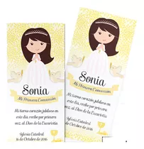 Estampita Comunión Sonia - Tarjetita Comunión Nena Imprimir