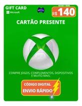 Gift Card Xbox Cartão Presente Microsoft Live R$ 140 Reais