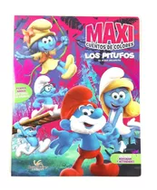Maxi Cuento De Colores Los Pitufos Libros Pizarra + Marcador