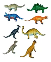 Kit 8 Peças Dinossauros De Borracha Miniatura - Jurrasic Wor