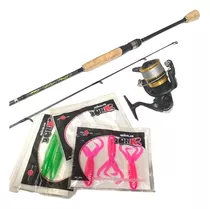 Combo Pesca Spinning Caña Spinit+reel Fx 3000+multi+gomas