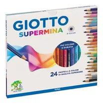 Colores Giotto Supermina X 24 Unid. Mina 3.8 Mm Espesor