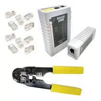 Testador Cabo De Rede + Alicate Crimpar Rj45 + Brinde Hikari