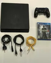 Ps4 Slim 500gb Usada Con Caja + Joystick + Uncharted 4