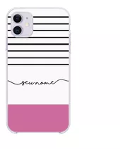 Capa Capinha Personalizada Com Nome Abstrato Rosa E Preto