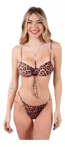 Bikini Mujer Top Con Frunce Colaless Malla Trajes De Baño