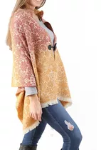 Poncho Ruana Mujer Abrigo Importado Manton Estampado #a21801