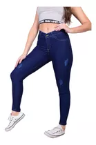 Pantalón Jeans Jean Mujer Elastizados Tiro Alto Chupín Dama