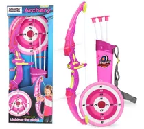 Conjunto De Arco Y Flechas Con Luces En Rosa