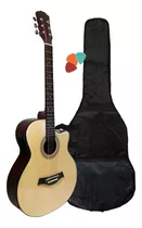 Guitarra Acustica Electroacústica Acero Sunset Funda + Puas