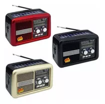 Radio Vintage Solar Portátil Fm/am/sw Usb, Linterna, Pilas