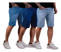 Kit 3 Bermuda Masculina Sarja Jeans Colorida Brim Oferta