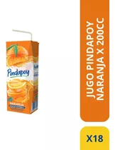 Jugo Pindapoy Naranja Pack X 18un