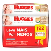 Pack Toalha Umedecida Sem Perfume Disney Baby Huggies Puro E Natural Pacote 4 Unidades Leve Mais Pague Menos