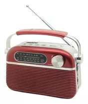 Radio Retro Bluetooth Usb Micro Pila Y 220v Daewoo Di-rh-221 Color Rojo