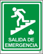 Salida De Emergencia Escaleras - Señal De 20cm X 25cm 