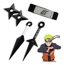 Naruto Kit Ninja Bandana Kunai Shuriken Brinquedo Fantasia