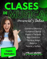 Cursos De Guitarra, Piano, Bateria Y Bajo Electrico