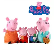 Kit 4 Pelúcias Família Peppa Pig Completa Pelúcia Musical